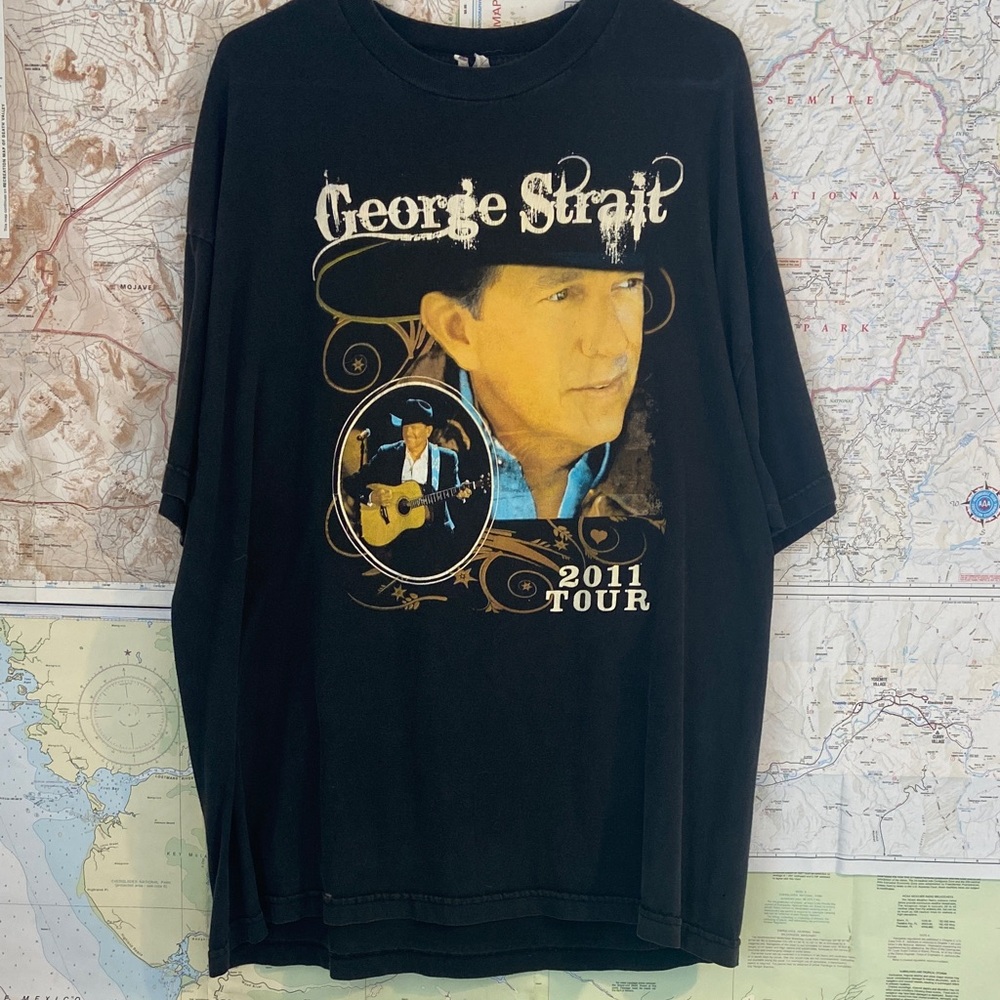 George Strait(AND REBA) 2011 Tour Black T-Shirt XXL